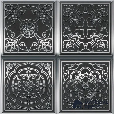 Metallic Wall Tile TL 07235 B Silver Royale 1 ft x 1 ft Ceramic Matte Finish - 9 mm  | 2 mm Spacer is Mandatory | Suitable For Bathroom, Kitchen, Dining Area | Please Expect a Slight Variation of Pattern (Sample)